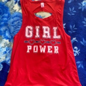 Red Camisole Girl Power for Girls! Size Small! From NOBO!